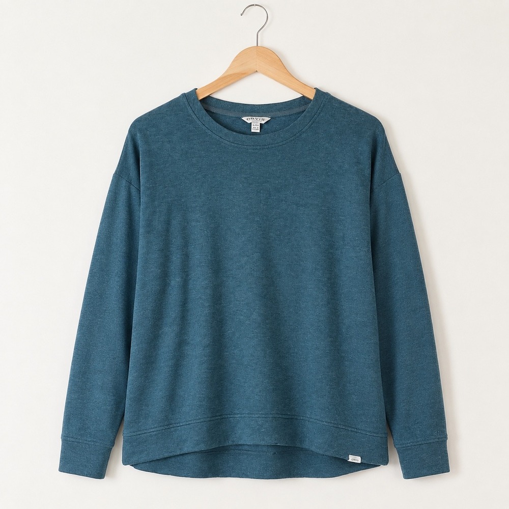 Orvis‎ Classic Collection Teal Heather Modal Blend Crewneck Sweatshirt XL Womens